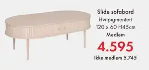 Fagmøbler Slide sofabord, NOK 5745, Medlemspris tilbud