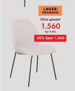 Fagmøbler Olivia spisestol, NOK 1560 tilbud