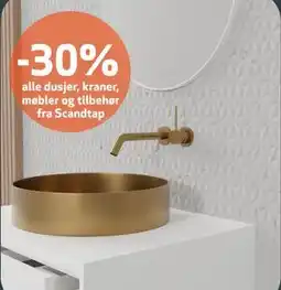 Flisekompaniet 30% alle dusjer, kraner, møbler og tilbehør fra Scandtap tilbud