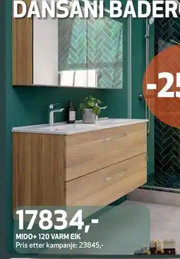 Flisekompaniet MIDO+ 120 VARM EIK, NOK 17834 tilbud