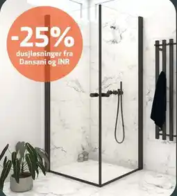 Flisekompaniet 25% dusjløsninger fra Dansani og INR tilbud