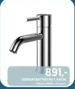Flisekompaniet SERVANTBATTERI NO 1, KROM, NOK 891 tilbud
