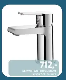 Flisekompaniet SERVANTBATTERI G1, KROM, NOK 712 tilbud