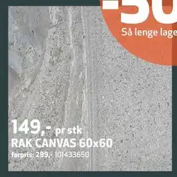 Flisekompaniet RAK CANVAS 60x60, NOK 149 tilbud