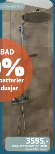 Flisekompaniet KOMPLETT TAKDUSJ TD2, , KROM, NOK 3595 tilbud