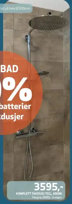 Flisekompaniet KOMPLETT TAKDUSJ TD2, , KROM, NOK 3595 tilbud