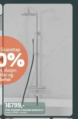 Flisekompaniet STEEL PLEASURE 3 DUSJ MED BADEKARTUT, NOK 16799 tilbud