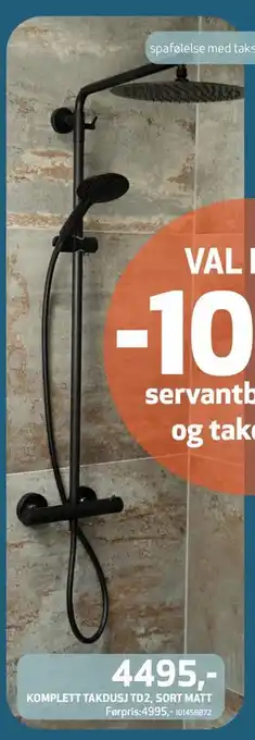 Flisekompaniet KOMPLETT TAKDUSJ TD2, SORT MATT, NOK 4495 tilbud