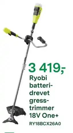 Felleskjøpet Ryobi batteri- drevet gress- trimmer 18v one+ tilbud