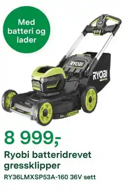 Felleskjøpet Ryobi batteridrevet gressklipper tilbud