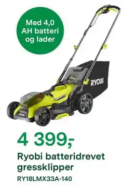 Felleskjøpet Ryobi batteridrevet gressklipper tilbud