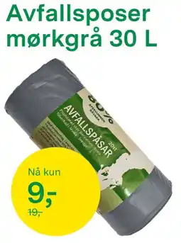 Felleskjøpet Avfallsposer mørkgrå 30 l tilbud