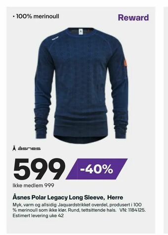 XXL Sport Åsnes Polar Legacy Long Sleeve, Herre. tilbud