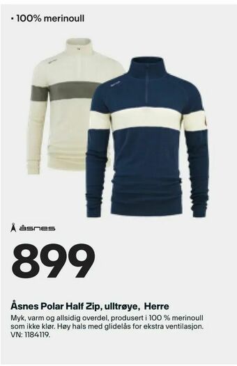 XXL Sport Åsnes Polar Half Zip, ulltrøye, Herre tilbud