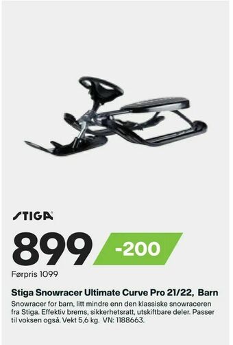 XXL Sport Stiga Snowracer Ultimate Curve Pro 21/22, Barn tilbud