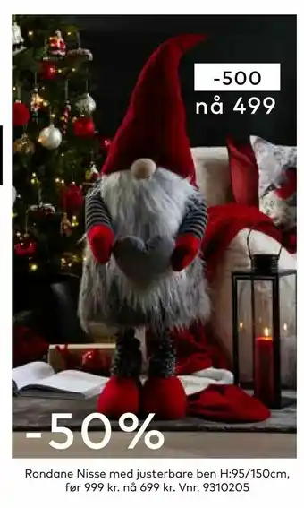 Skeidar Rondane Nisse med justerbare ben H:95/150cm tilbud