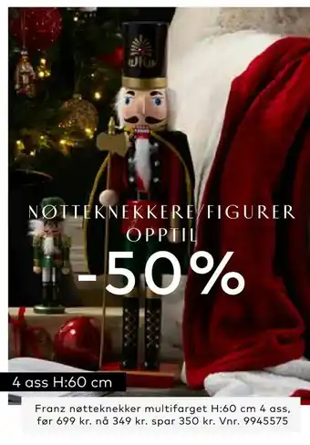 Skeidar Franz nøtteknekker multifarget H:60 cm 4 ass tilbud
