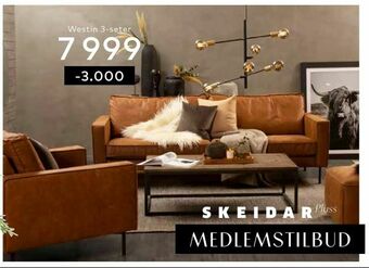 Skeidar Hud Eco Colorado cognac, 3-seter tilbud