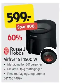 Jula Airfryer 5 l 1500 W, NOK 599 tilbud