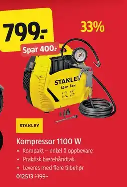 Jula Kompressor 1100 W, NOK 799 tilbud