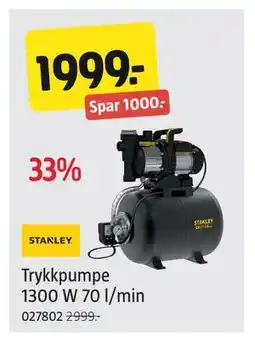Jula Trykkpumpe 1300 W 70 l/min, NOK 1999 tilbud