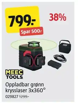Jula Oppladbar grønn krysslaser 3x360°, NOK 799 tilbud