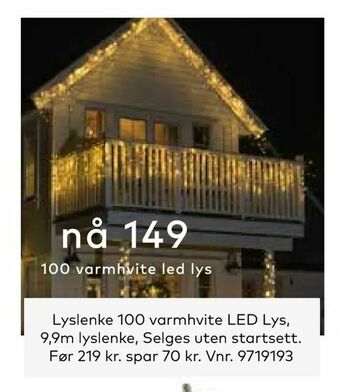 Skeidar Lyslenke 100 varmhvite LED Lys tilbud