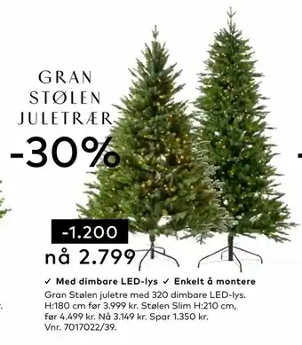 Skeidar Gran Stølen juletre tilbud