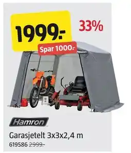 Jula Garasjetelt 3x3x2,4 m, NOK 1999 tilbud