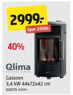 Jula Gassovn 3,4 kW 44x72x42 cm, NOK 2999 tilbud