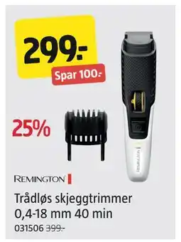 Jula Trådløs skjeggtrimmer 0,4-18 mm 40 min, NOK 299 tilbud