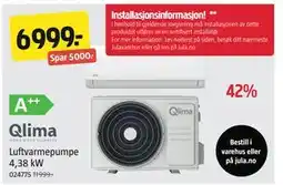 Jula Luftvarmepumpe 4,38 kW, NOK 6999 tilbud