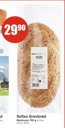 Spar Sofies Grovbrød, NOK 29.9 tilbud