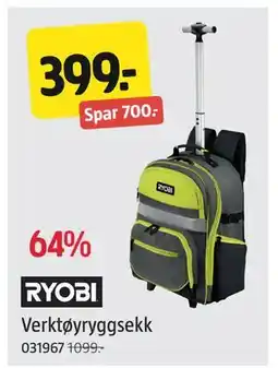 Jula Verktøyryggsekk, NOK 399 tilbud