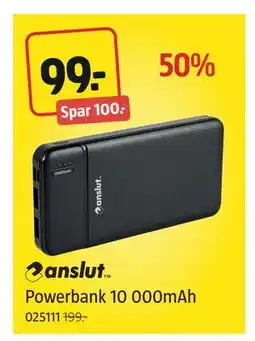 Jula Powerbank 10 000mAh, NOK 99 tilbud