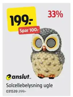 Jula Solcellebelysning ugle, NOK 199 tilbud