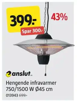Jula Hengende infravarmer 750/1500 W Ø45 cm, NOK 399 tilbud