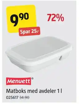 Jula Matboks med avdeler 1 l, NOK 9.9 tilbud