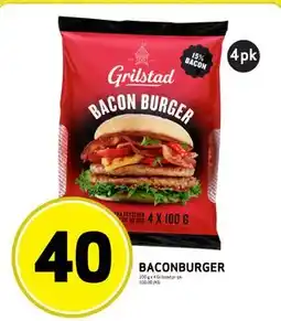Bunnpris BACON BURGER, NOK 40 tilbud