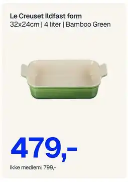 Jernia Le Creuset Ildfast form, NOK 799, Medlemspris tilbud