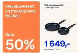 Jernia Stekepannesett og traktørpanne fra Woll tilbud