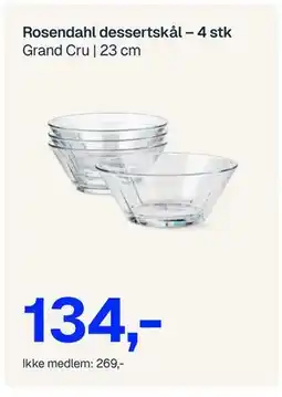 Jernia Rosendahl dessertskål - 4 stk, NOK 269, Medlemspris tilbud