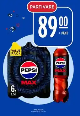 Rema 1000 PEPSI MAX 6PK, NOK 89 tilbud