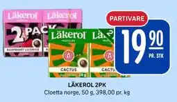 Rema 1000 LÄKEROL 2PK, NOK 19.9 tilbud