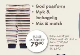 Sparkjøp BUKSE M/STRIPER, NOK 79.9 tilbud