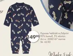Sparkjøp Pyjamas heldrakt m/bilprint, NOK 149.9 tilbud
