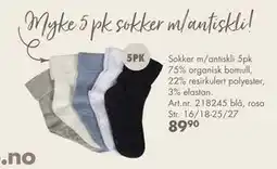 Sparkjøp Sokker m/antiskli 5pk, NOK 89.9 tilbud