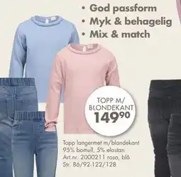 Sparkjøp TOPP M/ BLONDEKANT, NOK 149.9 tilbud