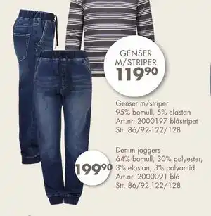 Sparkjøp Denim joggers, NOK 199.9 tilbud