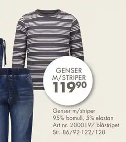 Sparkjøp GENSER M/STRIPER, NOK 119.9 tilbud